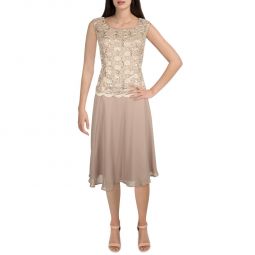 Womens Lace Sleeveless Cocktail Dress