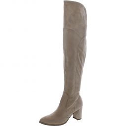 Womens Block Heel Pointed Toe Over-The-Knee Boots