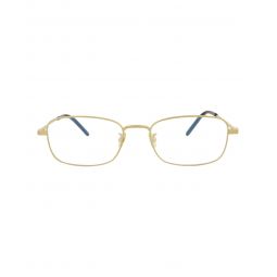 Saint Laurent Unisex Square/Rectangle Gold Gold Transparent Fashion Designer Eyewear