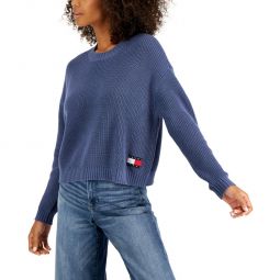 Womens Crewneck Logo Pullover Sweater
