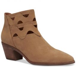 Gezana Womens Nubuck Cut Out Ankle Boots