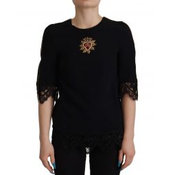Dolce & Gabbana Bead Embellished Logo Blouse