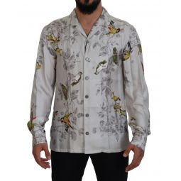 Dolce & Gabbana Stunning Bird Print Silk Satin Shirt