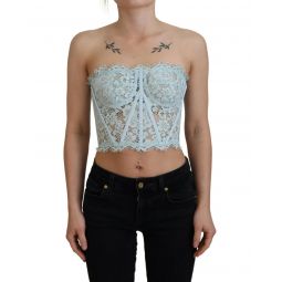 Dolce & Gabbana Lace Trimmed Strapless Crop Top