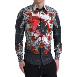 Dolce & Gabbana Floral Bull Print Collared Shirt