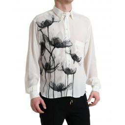 Dolce & Gabbana Silk Floral Collared Dress Shirt