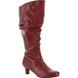 Groovey Womens Leather Block Heel Dress Boots