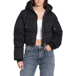 Womens Quilted Cropped Puffer Jacket