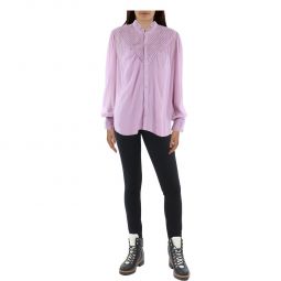 Womens Pintuck Crinkle Button-Down Top