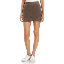 Womens Cashmere Blend Mini Mini Skirt