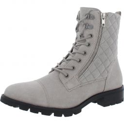 Dashing Womens Zipper Quilted Combat & Lace-up Boots