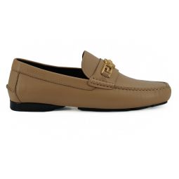 Versace Beige Calf Leather Loafers Mens Shoes