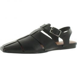 Letta Womens Leather Buckle Mules