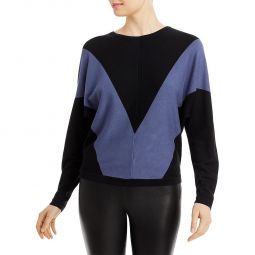 Womens Knit Colorblock Pullover Sweater