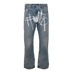 Off-White Mens Graffiti Skate Fit Jeans