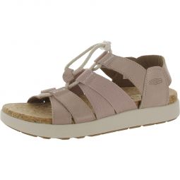Elle Mixed Strap Womens Leather Caged Slingback Sandals