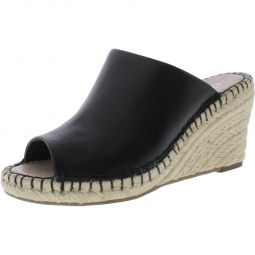Nautical Womens Faux Leather Espadrille Wedge Sandals