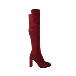 Stuart Weitzman Womens Alljill Scarlet Red Suede Over-the-knee Boot