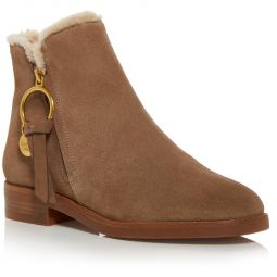 Louise Womens Leather Zip-On Ankle Boots