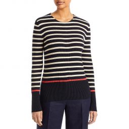 Womens Crewneck Striped Pullover Sweater