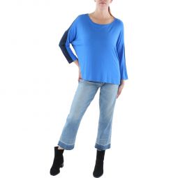 Womens Hi-Low Boatneck Pullover Top