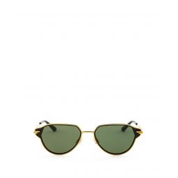 Bottega Veneta Golden Metal Sunglasses with Lens