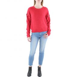 Womens Drop Shoulder Crewneck Pullover Sweater