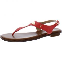 Womens Leather Toe-Post Slingback Sandals