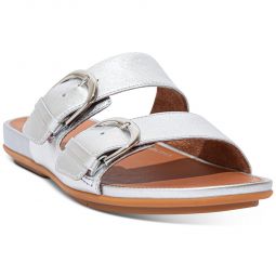 Gracie Womens Buckle Leather Slide Sandals