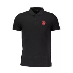 Cavalli Class Black Cotton Polo Mens Shirt