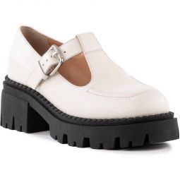 Luster Womens Leather Lugged Sole Loafers