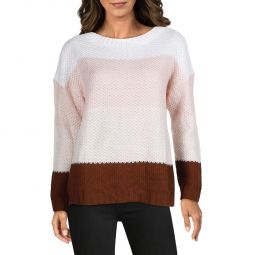 Womens Knit Swoop Neck Pullover Sweater