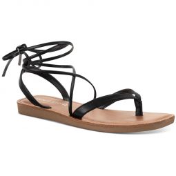 Maggie Womens Faux Leather Toe-Post Slingback Sandals