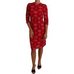 Dolce & Gabbana Elegant Floral Crochet Knee-Length Dress - Italian Luxury