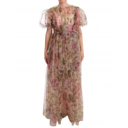 Dolce & Gabbana Floral Print Maxi Dress with Silk Stretch Lining