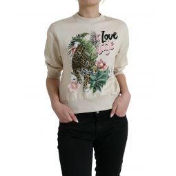 Dolce & Gabbana Jungle Printed Cotton Pullover Sweater