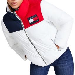 Womens Colorblock Cold Weather Puffer Jacket