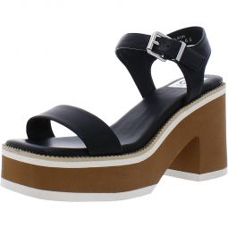Nelson Womens Faux Leather Platform Slingback Sandals