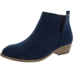 Rimi Womens Faux Suede Stacked Ankle Boots