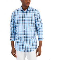 Drew Mens Knit Plaid Button-Down Shirt