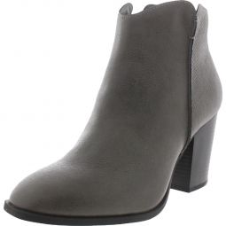 Graceyy Womens Faux Leather Block Heel Ankle Boots