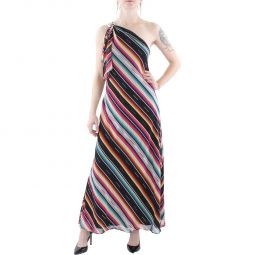 Womens Buckle Striped Maxi Dress