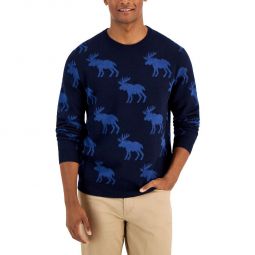 Moose Mens Wool Blend Crewneck Pullover Sweater