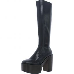 CHICA Womens Leather Bock Heel Knee-High Boots