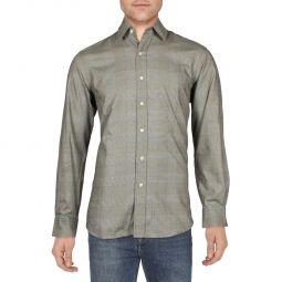Mens Houndstooth Check Button-Down Shirt