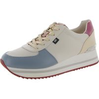 Monique Womens Faux Leather Casual and Fashion Sneakers