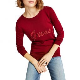 Liliane Womens Embellished Crewneck Pullover Sweater