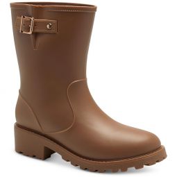 Womens Pull On Lugged Sole Rain Boots