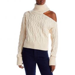 Womens Wool Turtleneck Crop Sweater