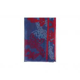 MCM Womens Blue Allover Logo Print Silk Wool Large Scarf Shawl